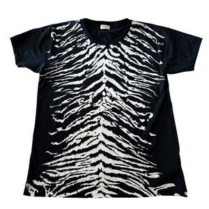 Saint Laurent Runway F/A 2014 Black Zebra Print T-shirt by Hedi Slimane VGUC